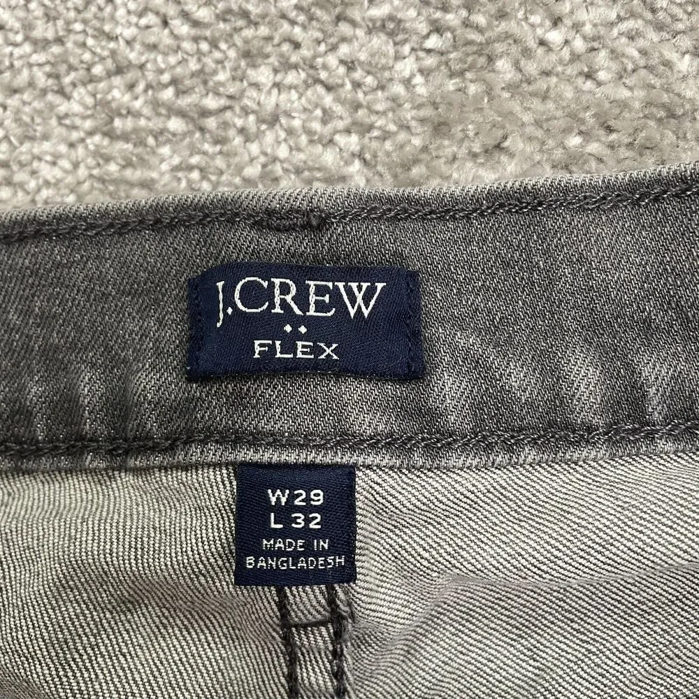 J.Crew Flex Slim Fit Denim Jeans Mens 29x32 Black Charcoal Wash Casual Cotton